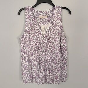 New Loft floral open neck blouse